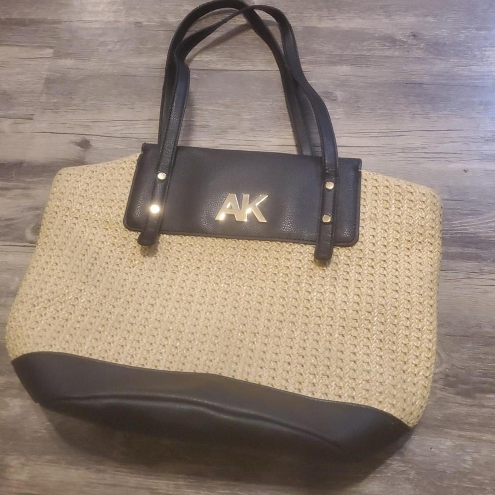 Anne Klein Black and Tan Tote Bag